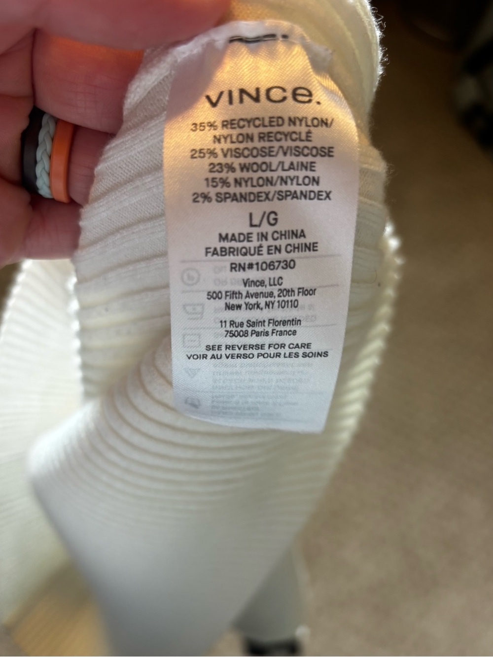 Vince Off-White Ribbed Knit Tank Shell - Picture 7 of 9